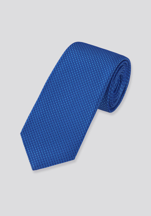 Marine Blue Circle Pattern Silk Tie