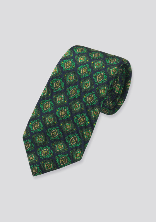 Black and Emerald Green Silk Tie
