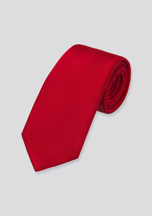 Crimson Red Plain Silk Tie