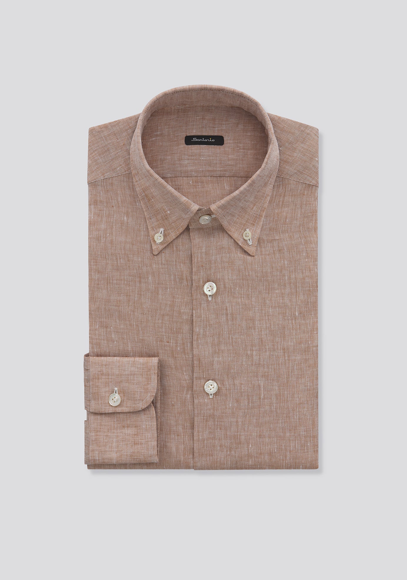 Mocha Brown Button Down Linen Shirt – Sartorio Napoli