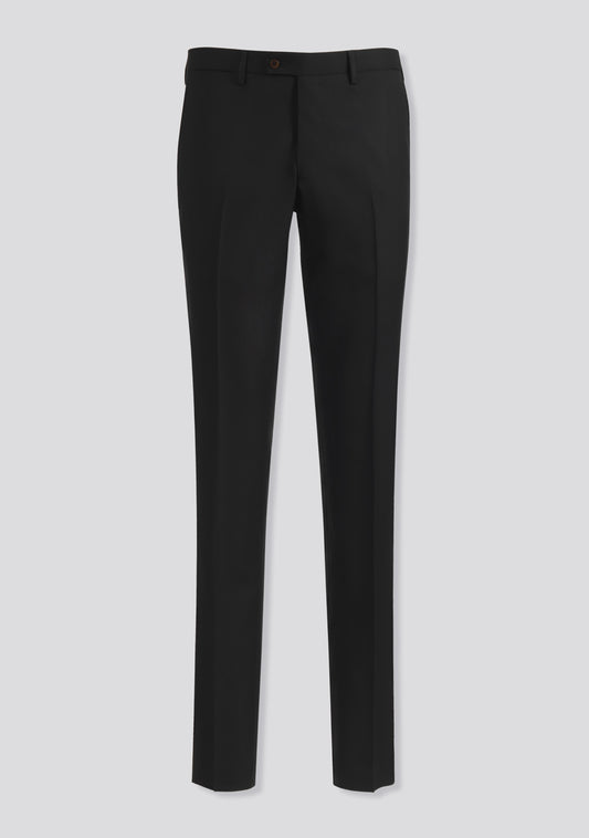 Jet Black Wool Trousers