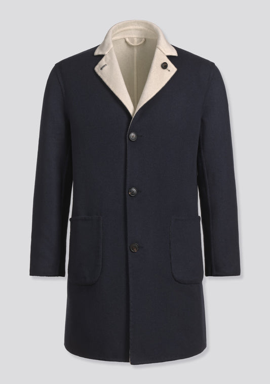 Double Sided white and blue Cashmere Winter Coat