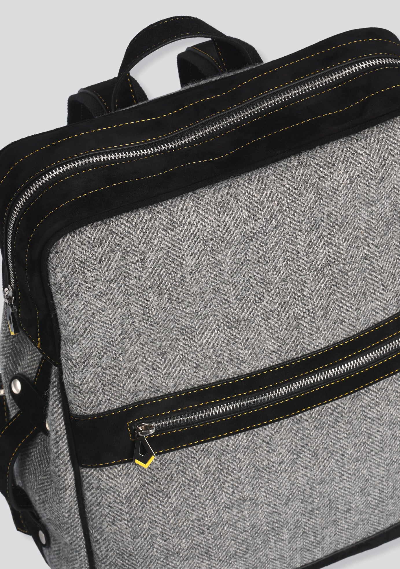 Grey Sartorio Backpack in Wool and Cashmere