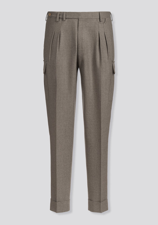 Desert Brown Virgin Wool Cargo Pants