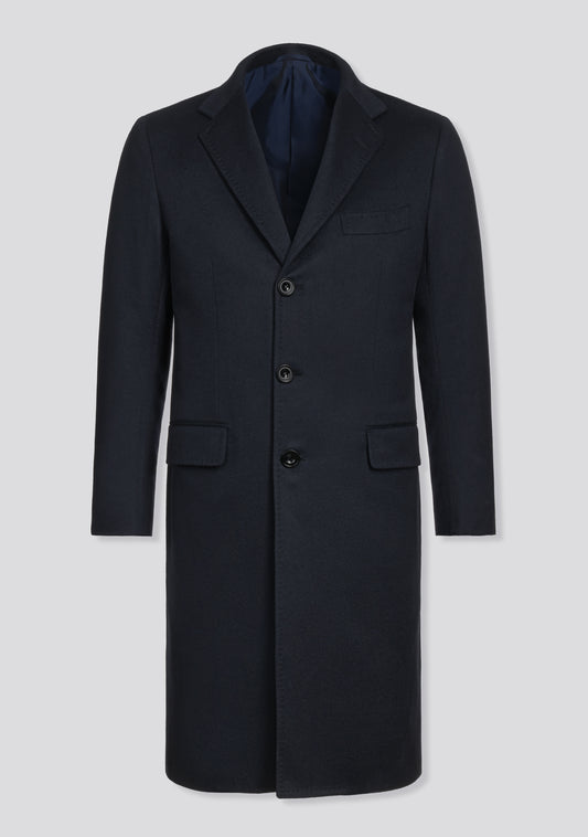 Night Blue Cashmere Winter Overcoat