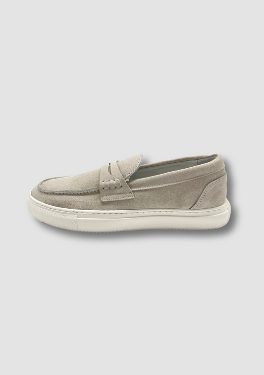Light Grey Suede Loafers