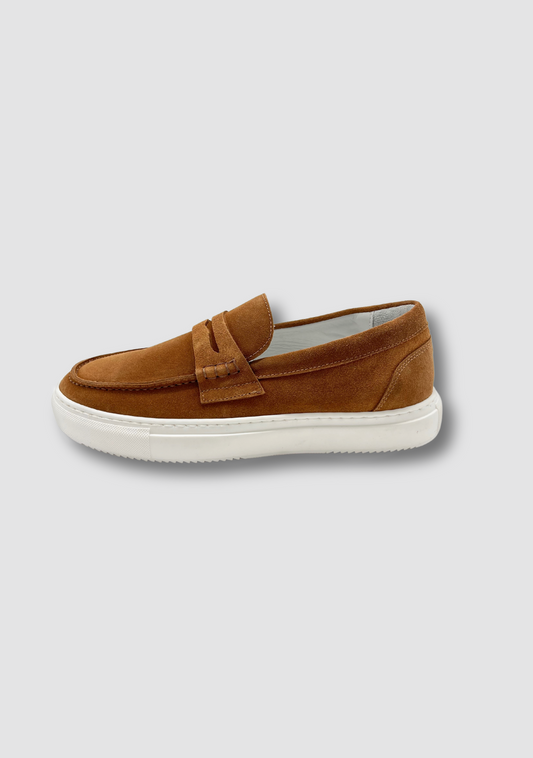 Amber Brown Suede Loafers