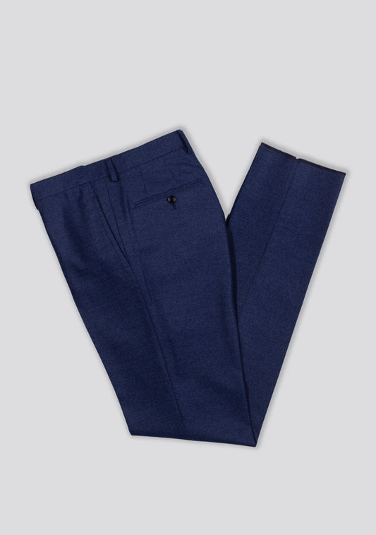 Navy Blue Wool Flannel Trousers