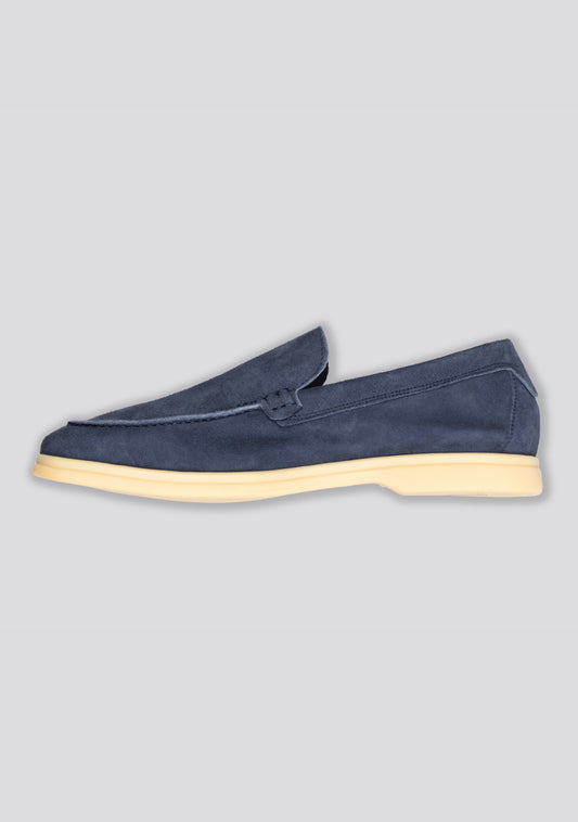 Navy Blue Calfskin Loafers