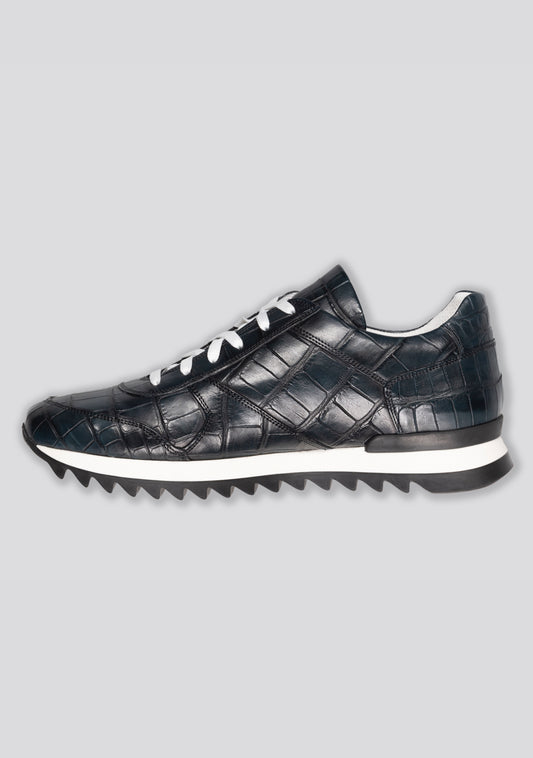 Swamp Green Crocodile Leather Sneakers