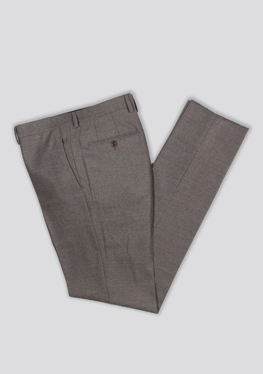 Steel Grey Wool Flannel Trousers