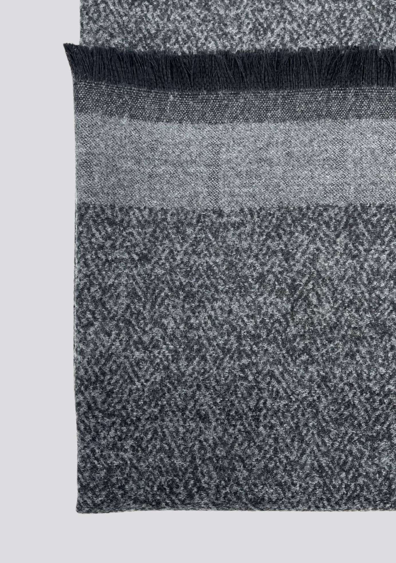 Gray Patterned Cashmere Scarf
