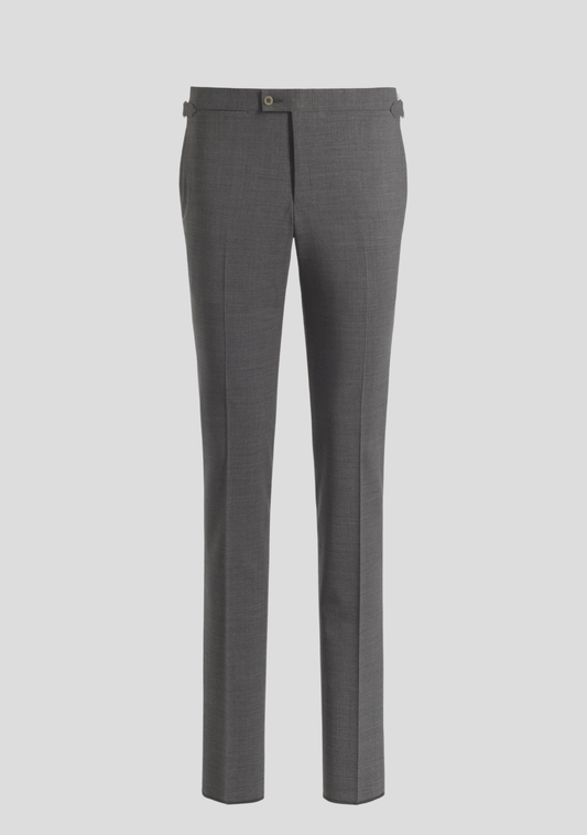Mid-Grey Wool Trousers with Side Adjusters