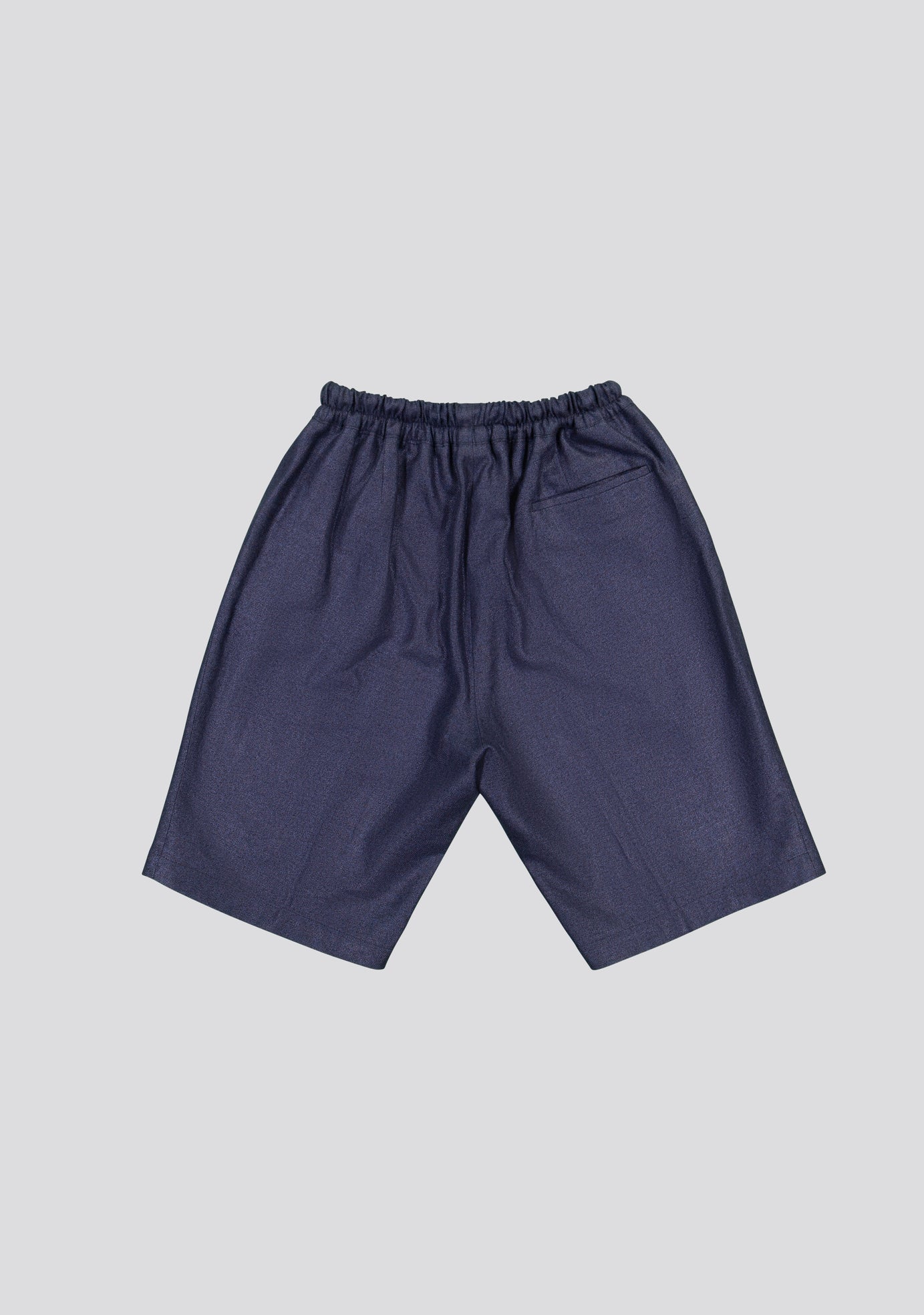 Blue Linen Optic Bermuda Shorts