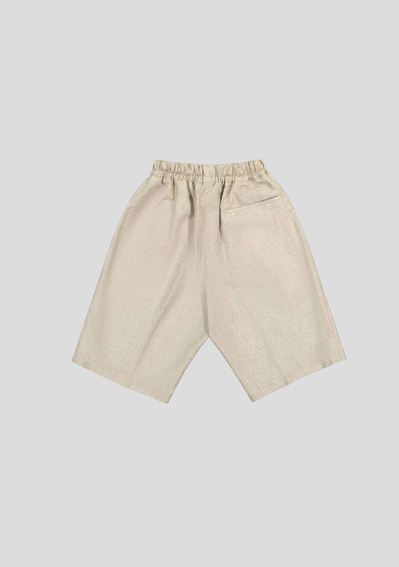 Linen Optic Beige Bermuda Shorts