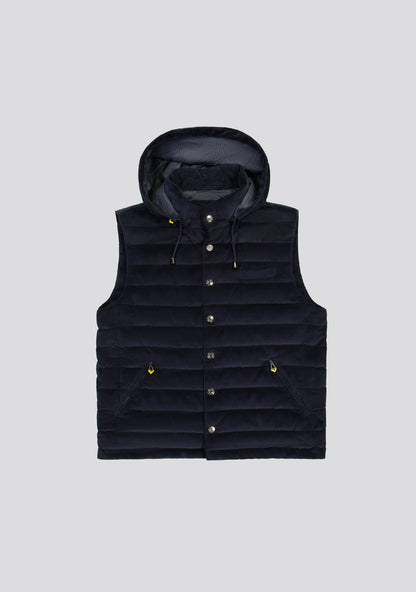 Cotton Blue Vest with hood