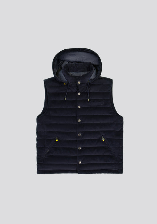 Cotton Blue Vest with hood