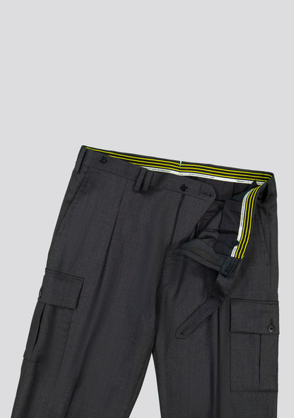 Charcoal Grey Virgin Wool Cargo Pants