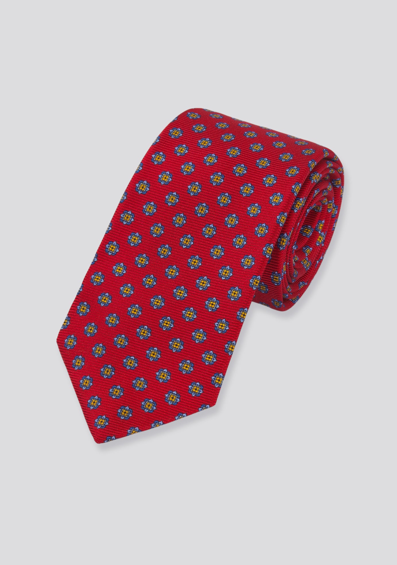 Scarlet Red Patterned Silk Tie