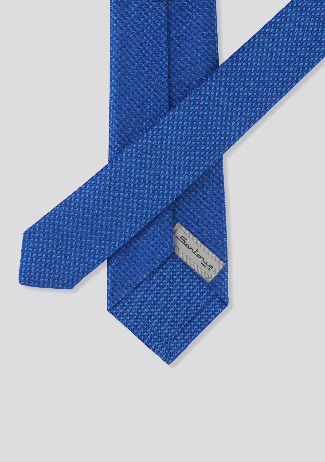 Ocean Blue Circle Patterned Silk Tie