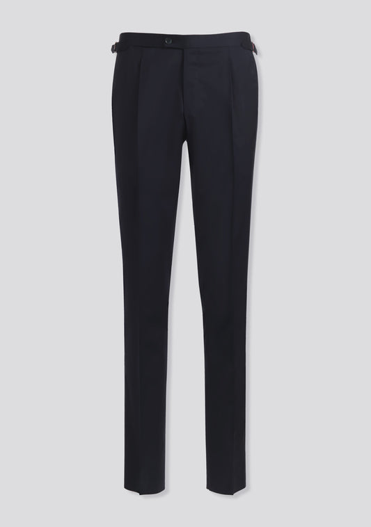 Midnight Blue Wool Trousers with Side Adjusters