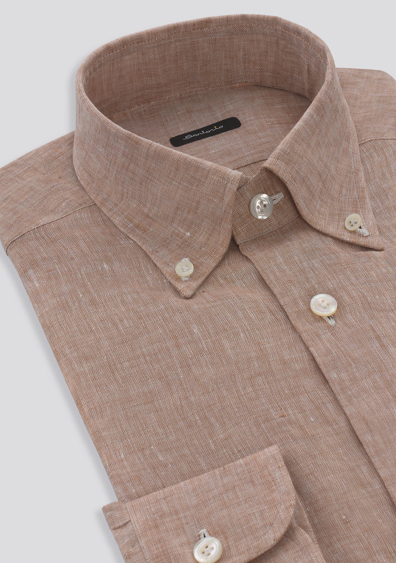 Mocha Brown Button Down Linen Shirt