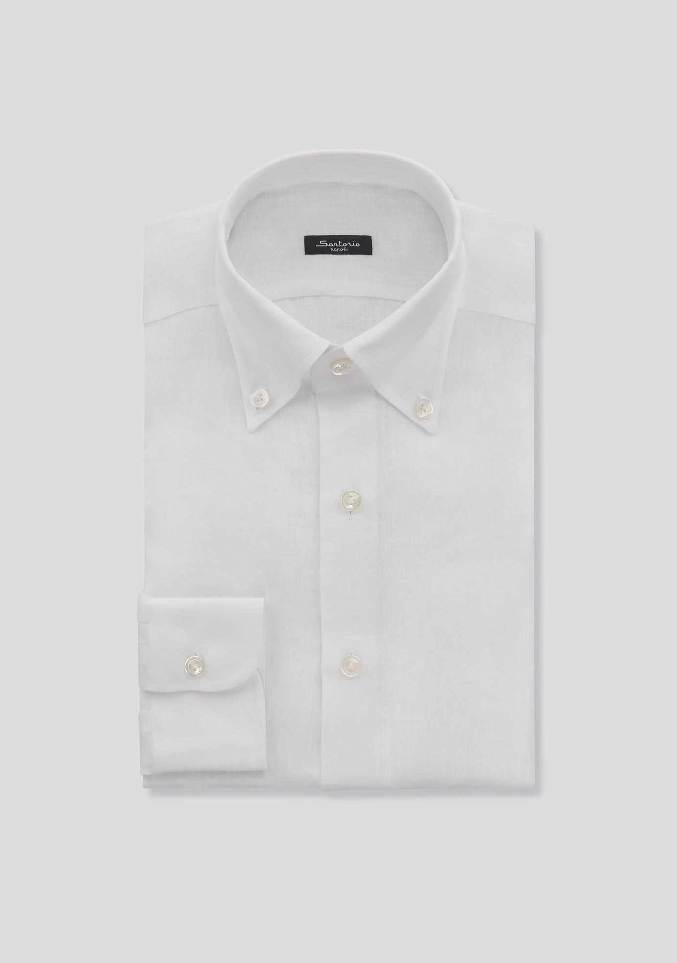 Plain White Button Down Linen Shirt