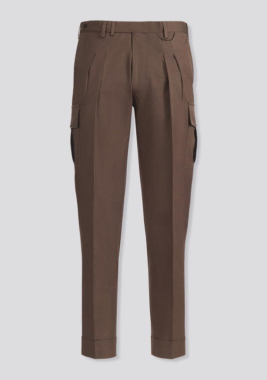 Savannah Brown Cotton Cargo Trousers
