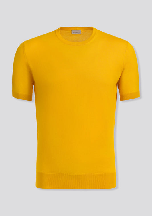 Yellow Knit Cotton T-Shirt