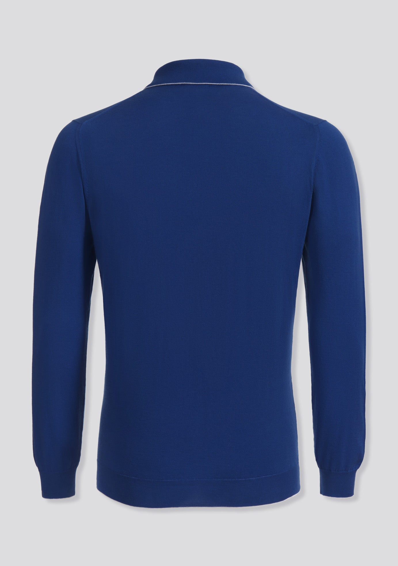 Sea Blue Long Sleeve Knit Polo