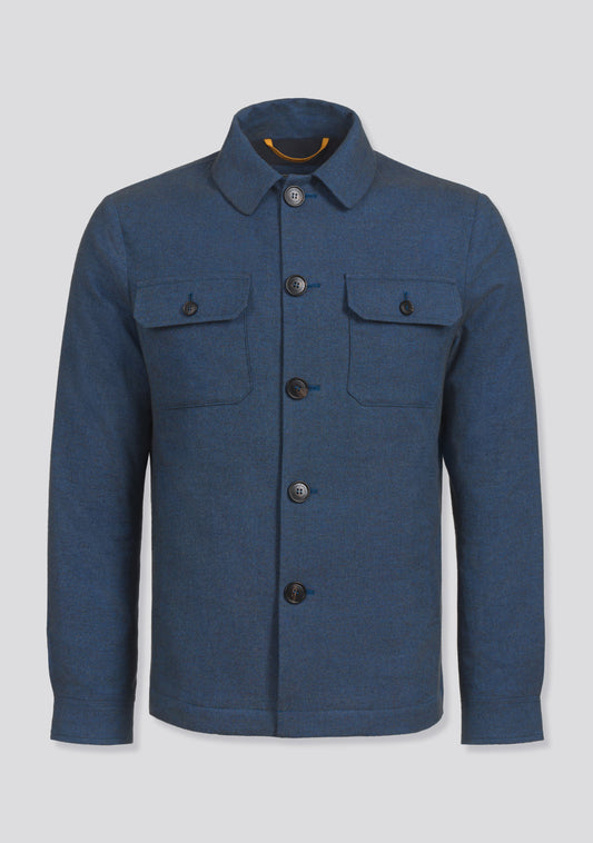 Sky Blue Cotton Button up Jacket