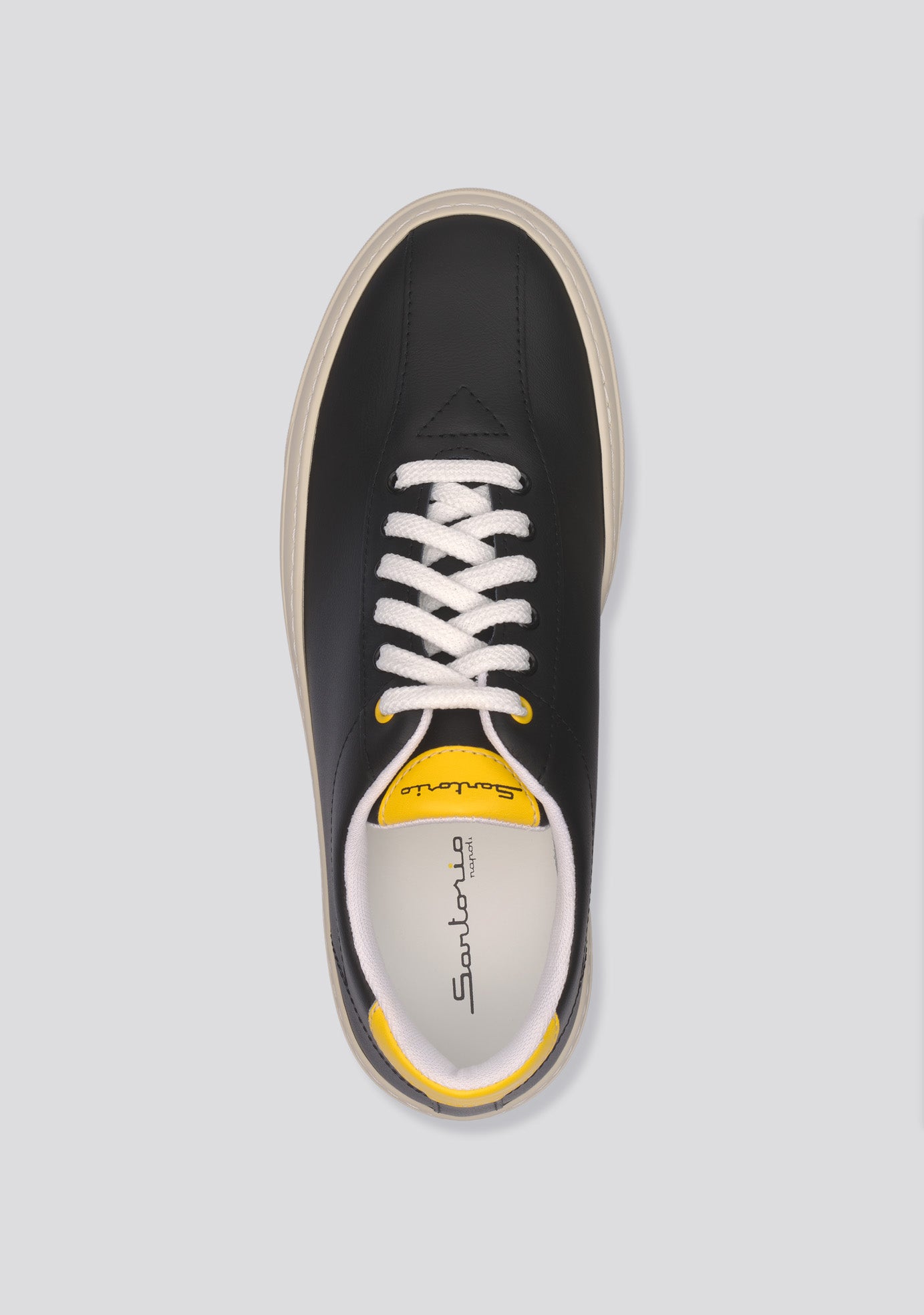 Black Calfskin leather sneakers “Never Give Up”