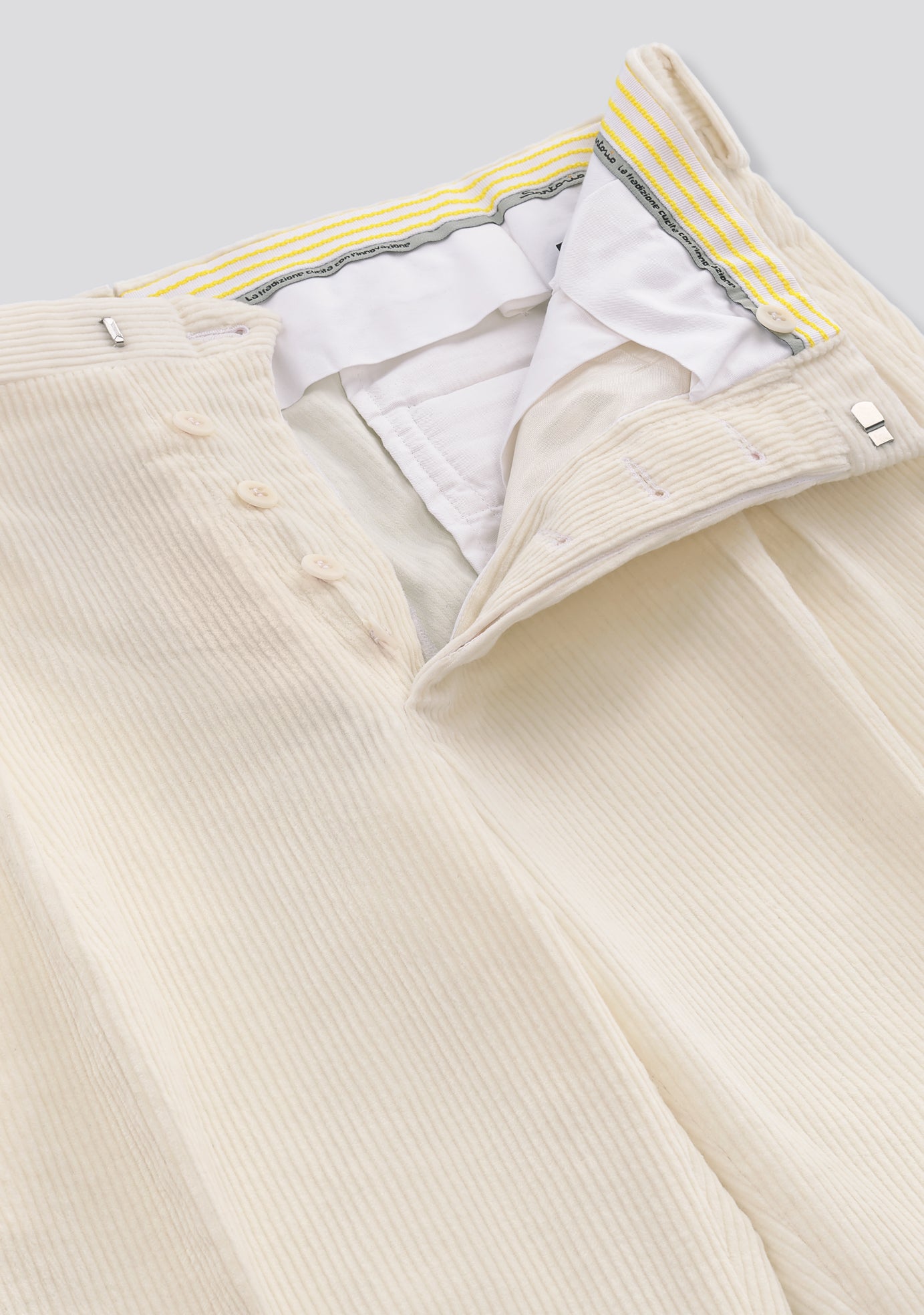 Beige Cotton and Cashmere Trousers