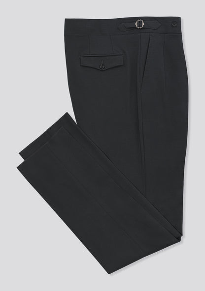 Grey Virgin Wool Trousers with Side Adjusters