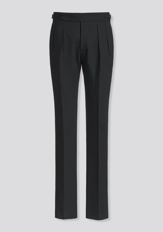 Grey Virgin Wool Trousers with Side Adjusters