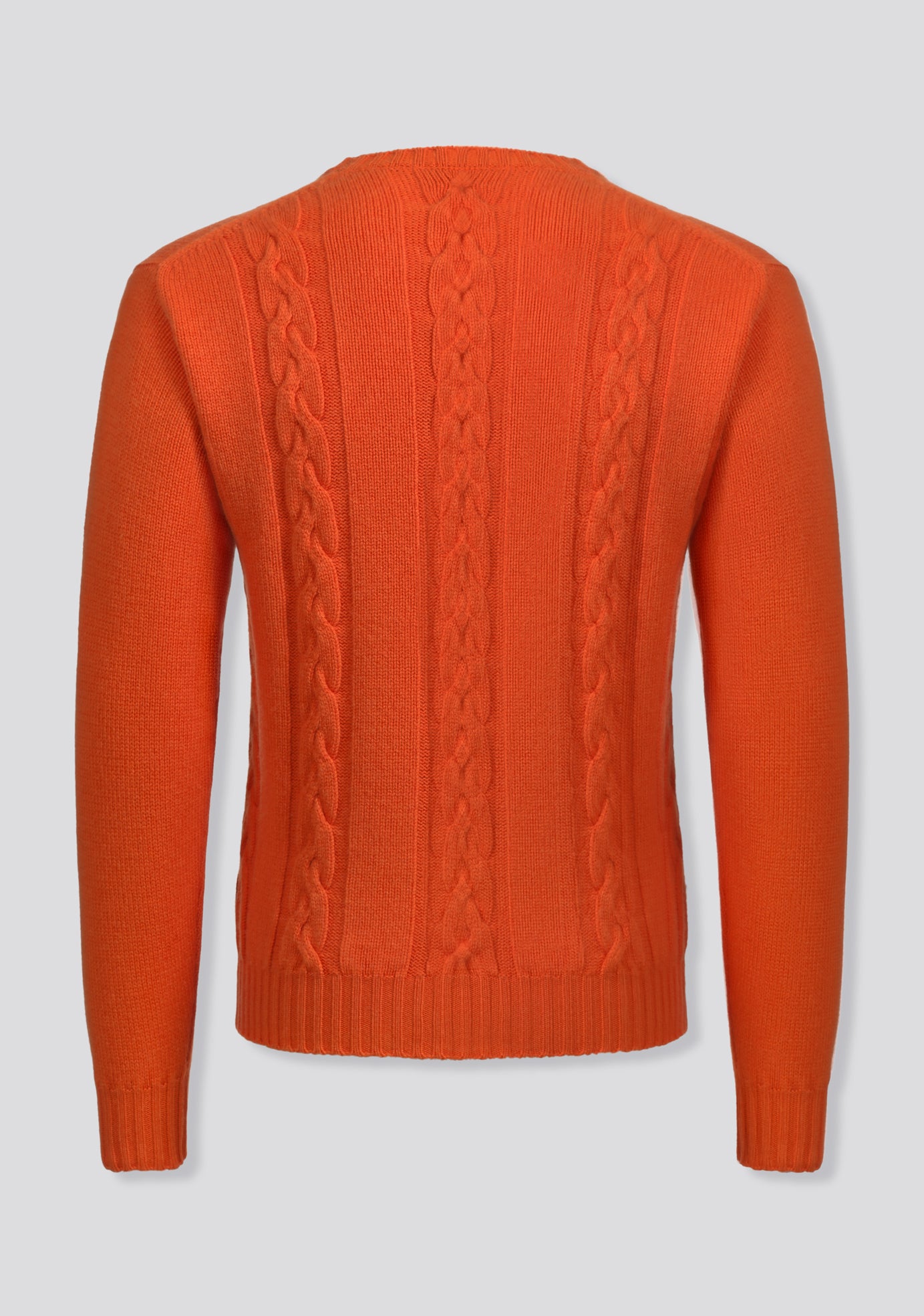Orange Crew-neck Sweater in Cashmere and Lana Wool