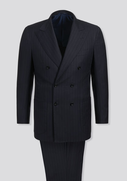 Dark Blue Pinstripe Double Breasted Suit