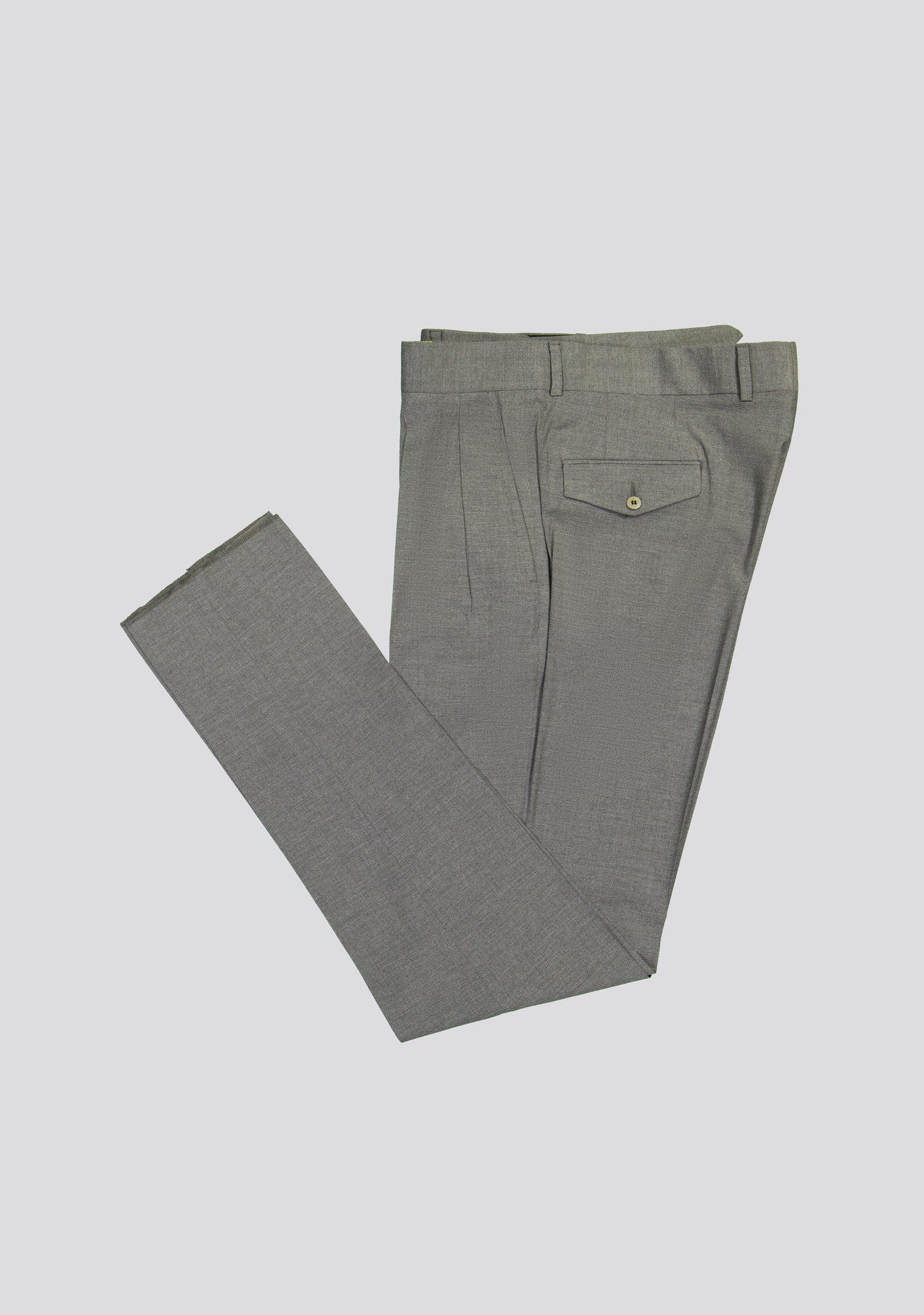 Medium Grey Wool-Blend Trousers with Side Adjusters