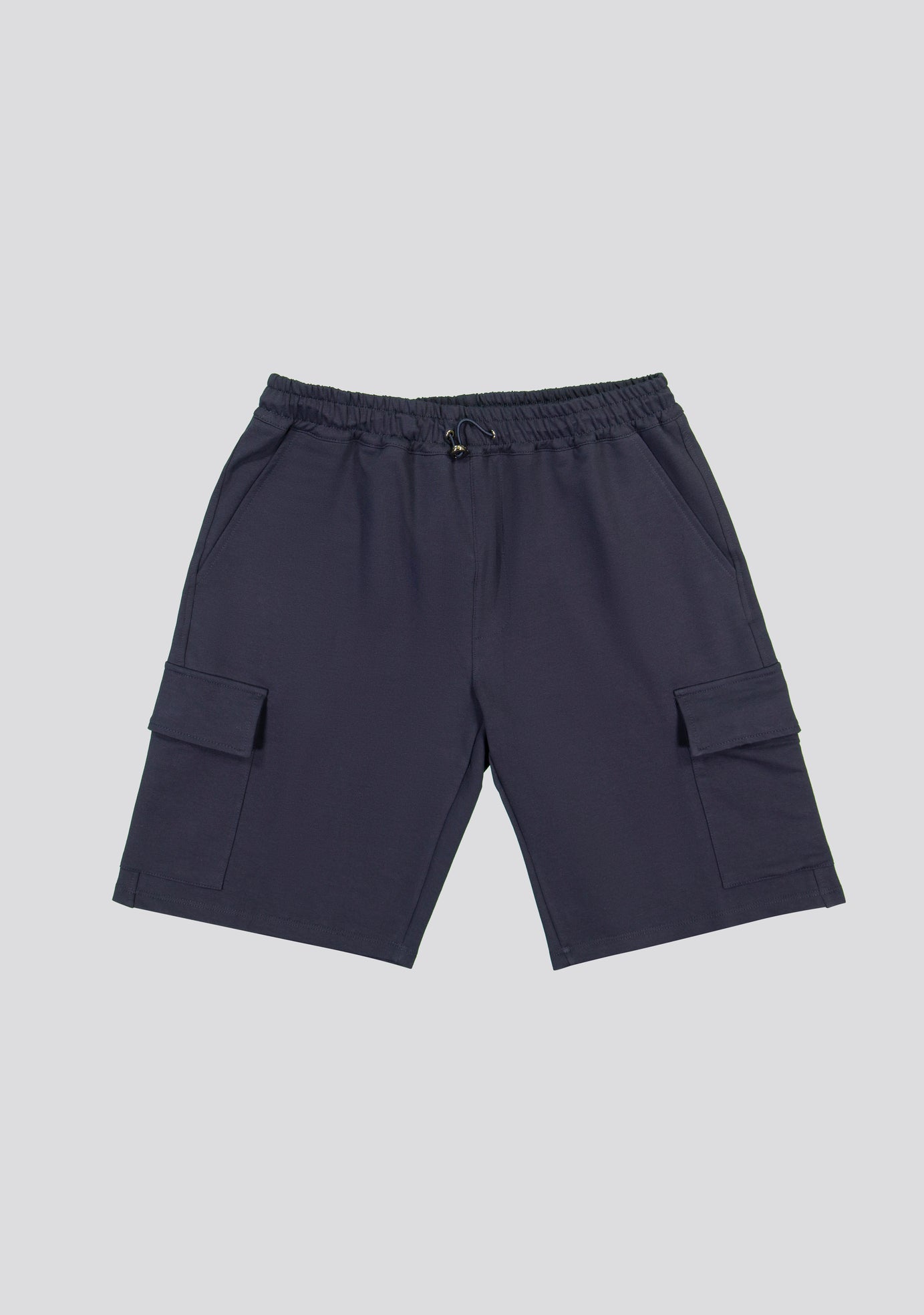 Navy Cargo Cotton Bermuda Shorts