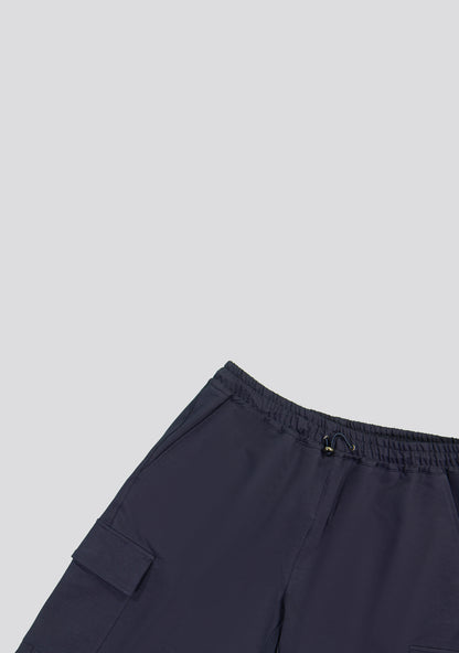 Navy Cargo Cotton Bermuda Shorts