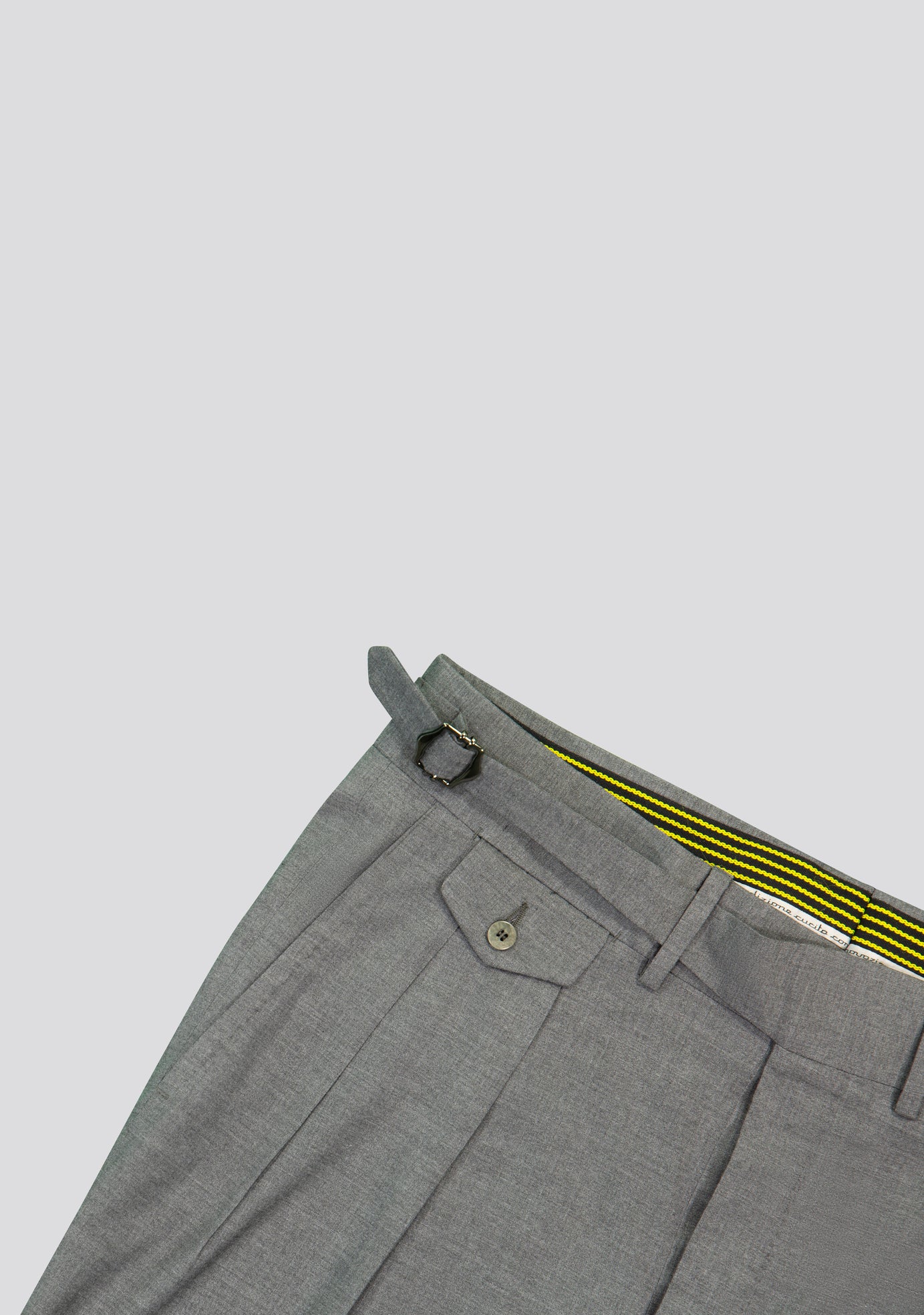 Ash Grey Virgin Wool Shorts With Side Adjusters