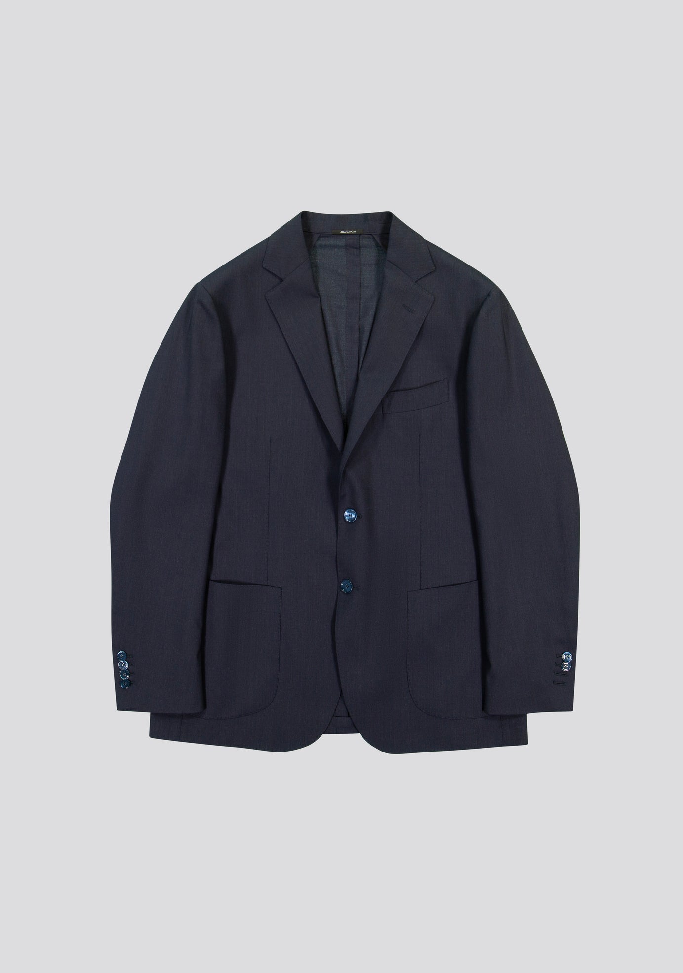 Navy Blue Wool Blend Jacket