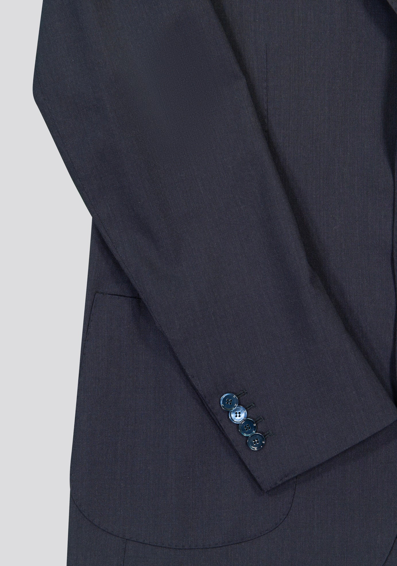 Navy Blue Wool Blend Jacket