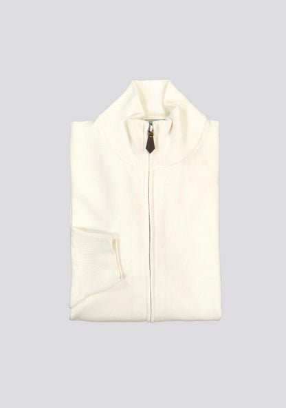 Pearl White Blended Cashmere Zip Vest