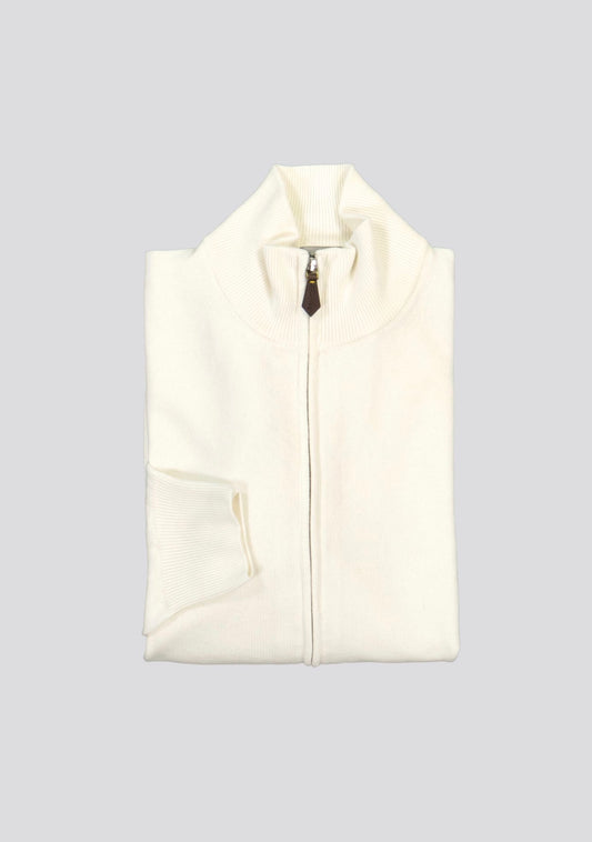 Pearl White Blended Cashmere Zip Vest
