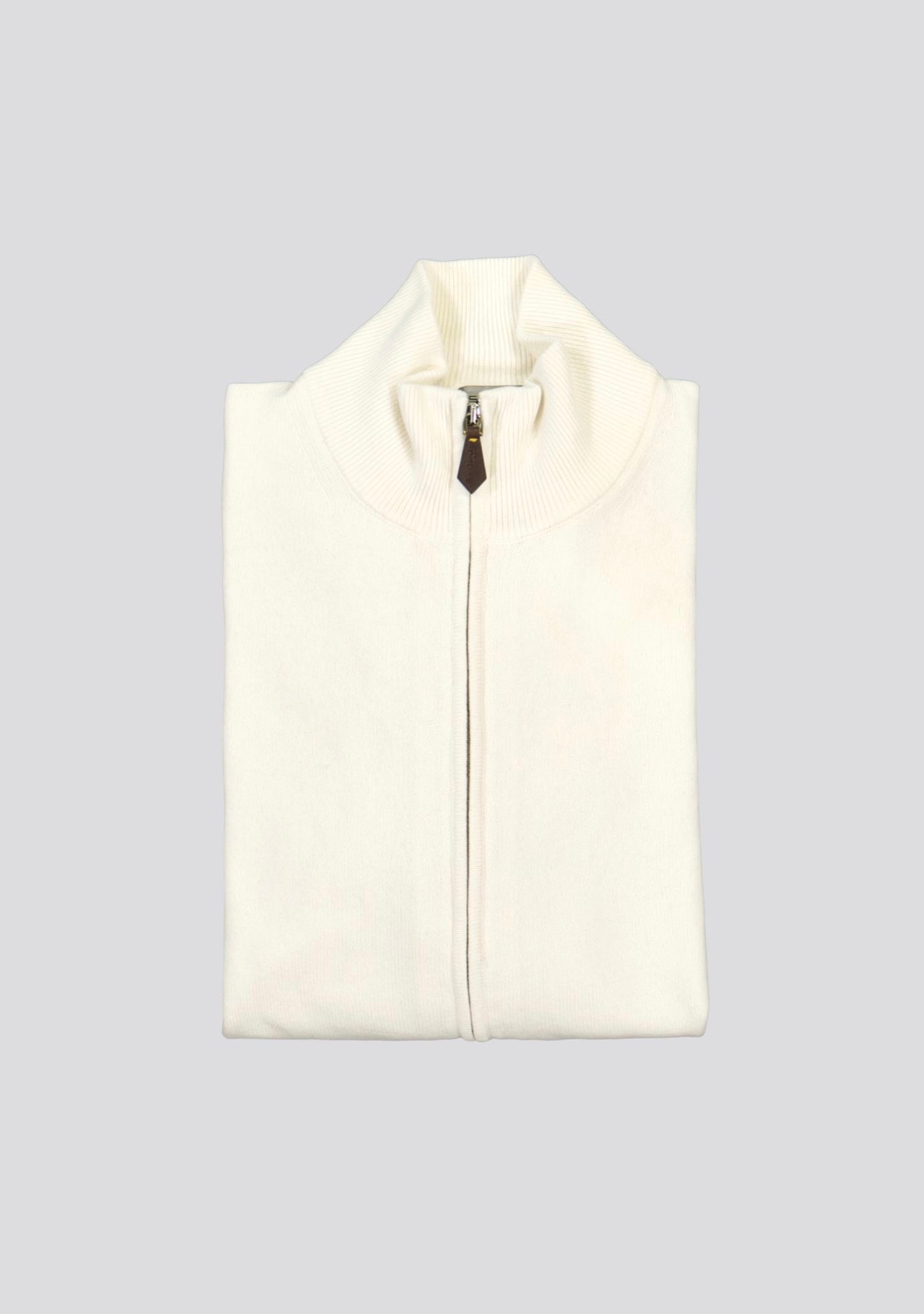 Pearl White Blended Cashmere Zip Vest