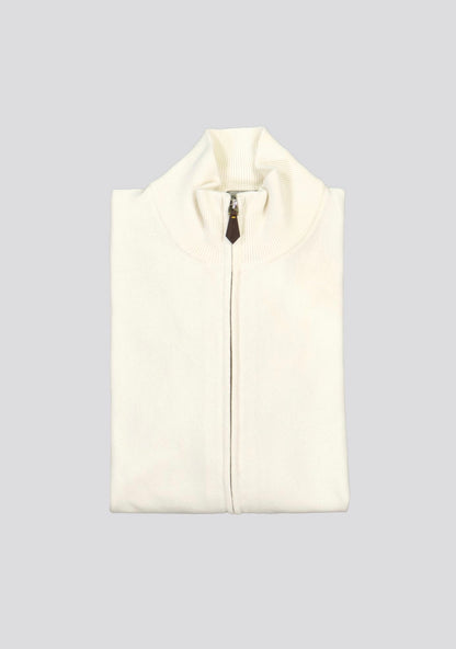 Pearl White Blended Cashmere Zip Vest
