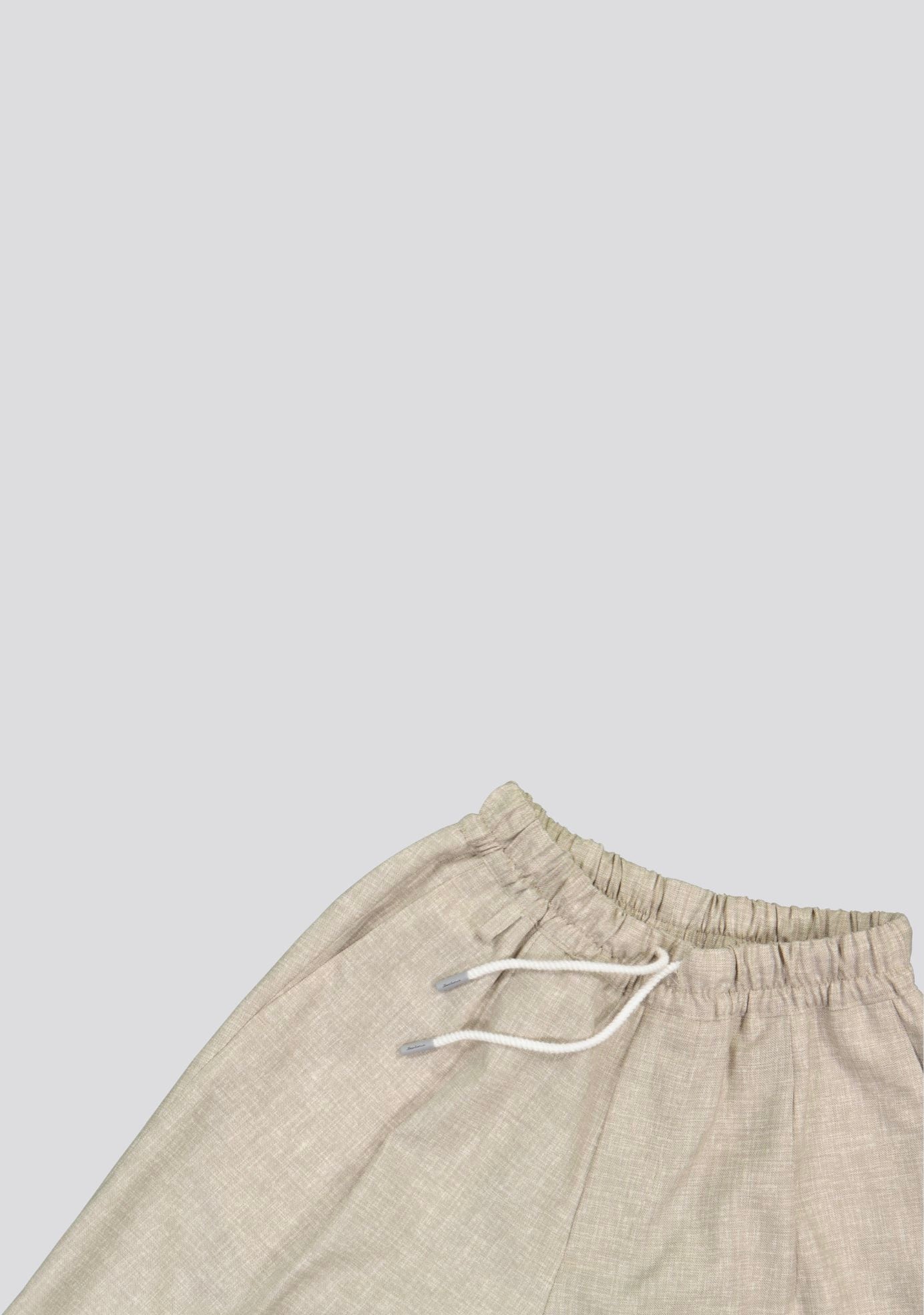 Linen Optic Beige Bermuda Shorts