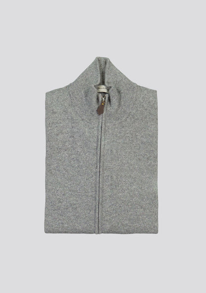 Ash Grey Blended Cashmere Zip Vest