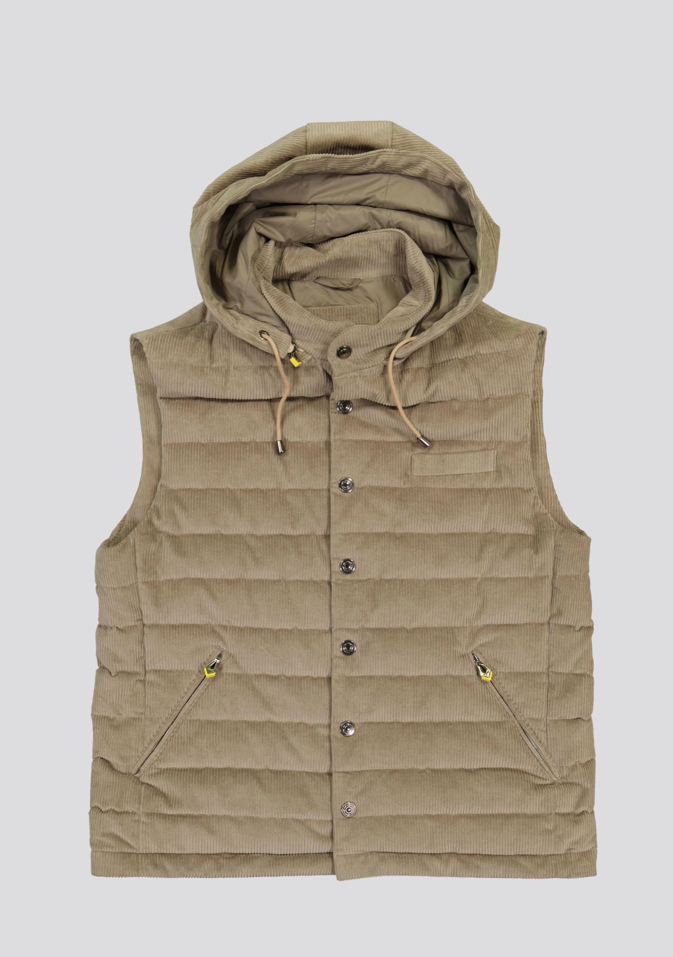 Cotton Beige Vest with hood